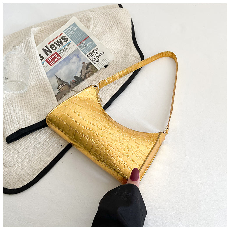 Handheld mini women's bag winter fashion shoulder bag Trendy gradient underarm baguette bag 45