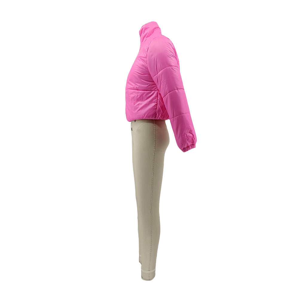 Women Solid Zipper Warm Padding Jacket 15