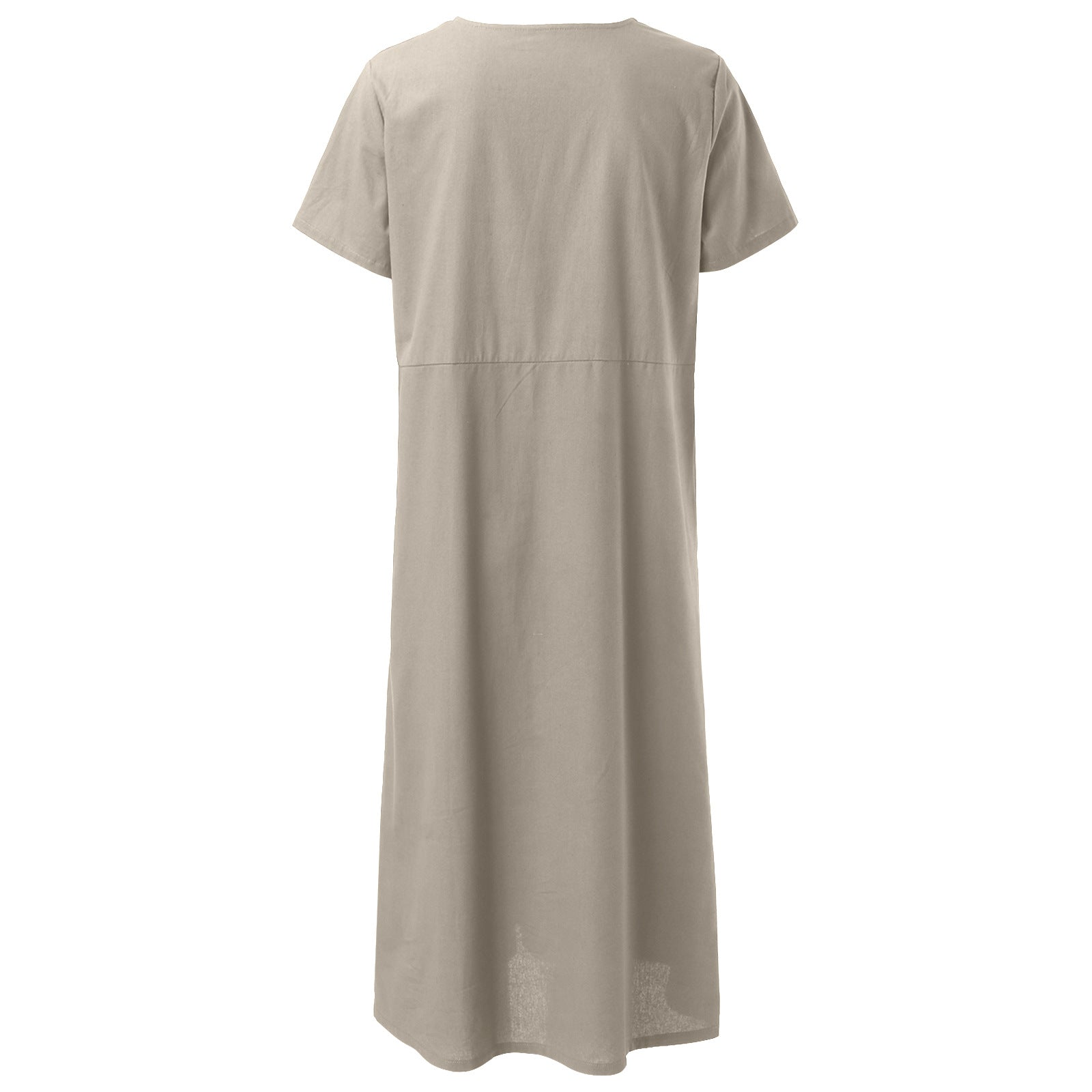 Women's Summer Loose Linen Short Sleeve Plus Size Dress 24