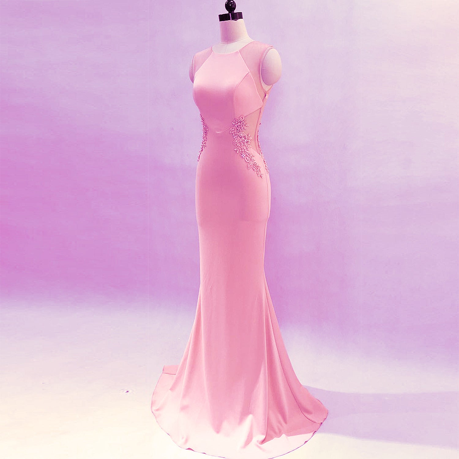 Women Formal Party Slim Elegant Sleeveless Mermaid Evening Dress 14