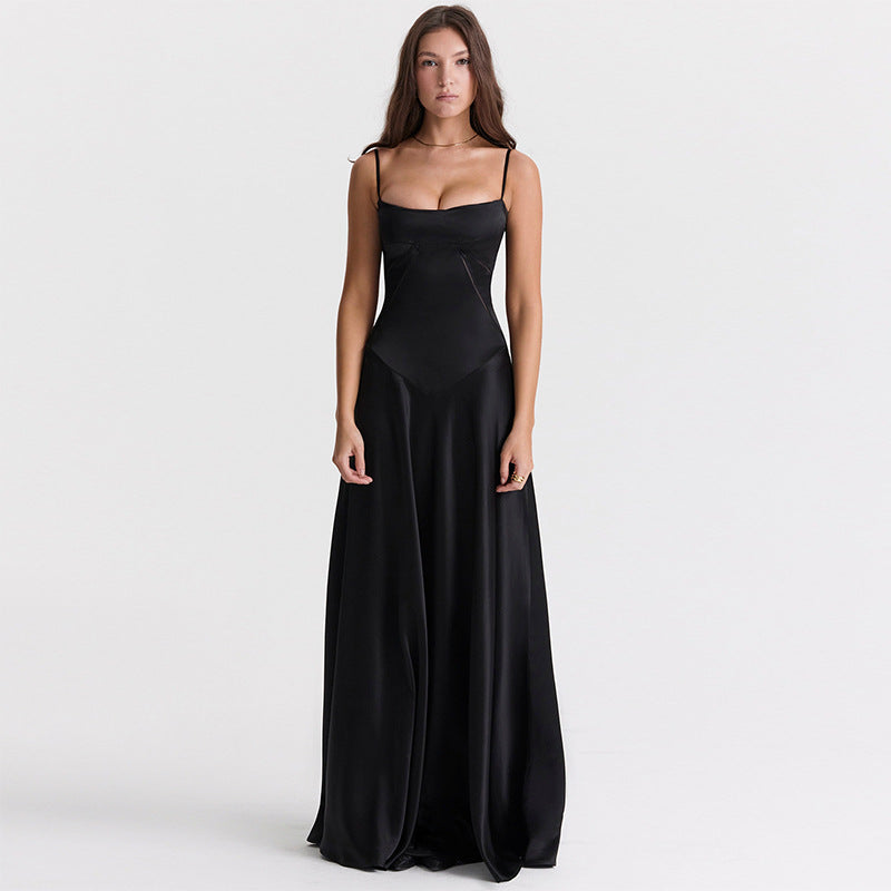 Women's Sexy Strap Slim Low Back Women's Long Evening Dress 9