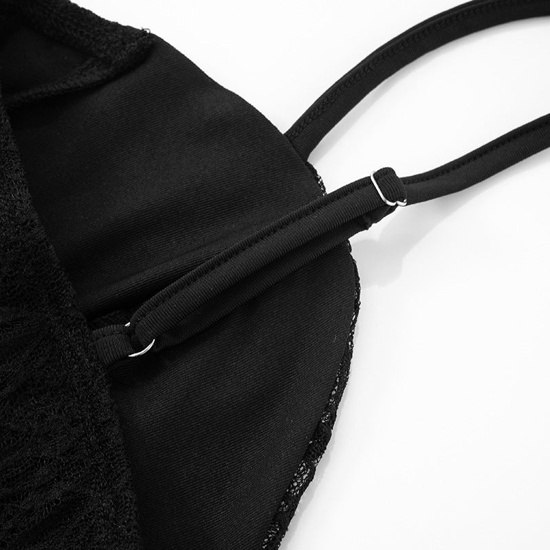 Women Sexy Lace Strapless Suspender Backless Mesh Jumpsuit 24