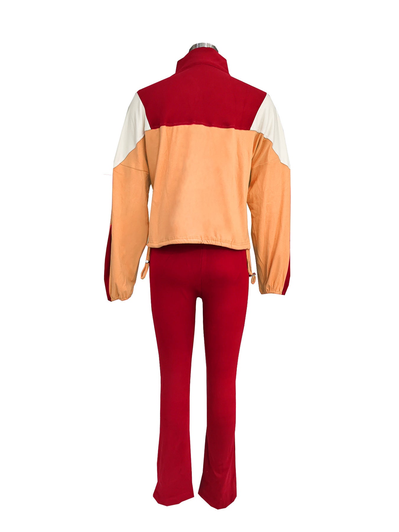 Women Colorblock Zipper Top and Pant Sports Two-Piece Set 19