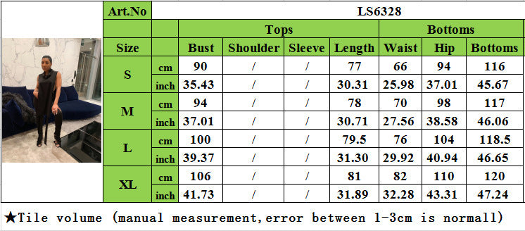 Women's Spring Summer Fashion Sexy Solid Side Lace-Up Two-Piece Pants Set 15