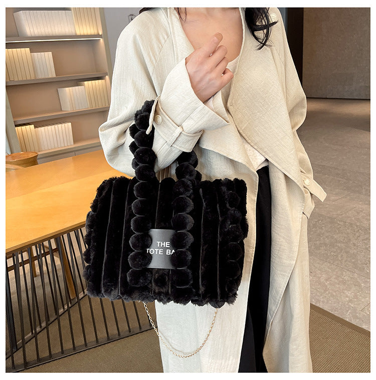 Women winter letter chain shoulder messenger bag tote bag 9