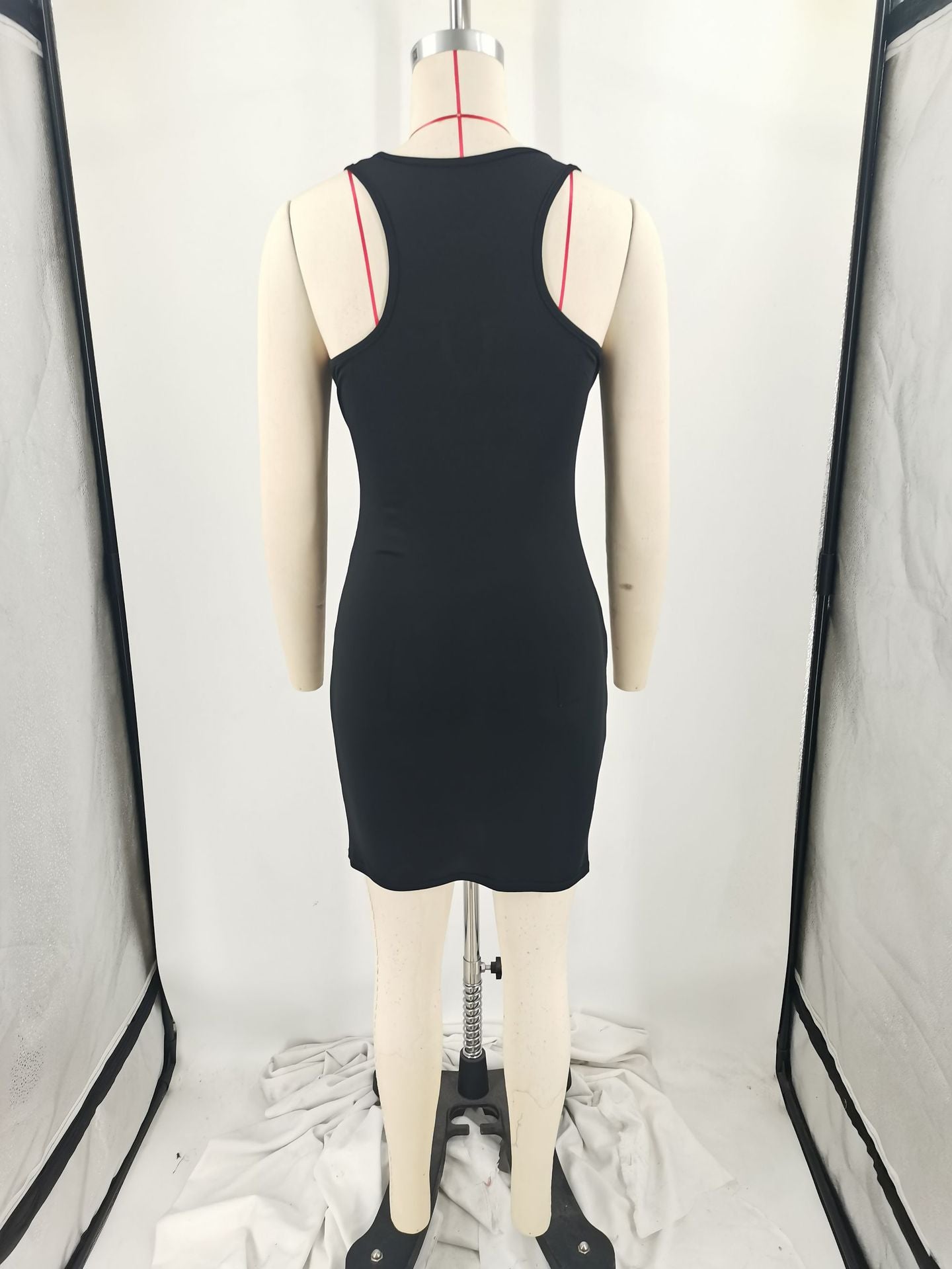 Women Pin Sleeveless Bodycon Dress 3