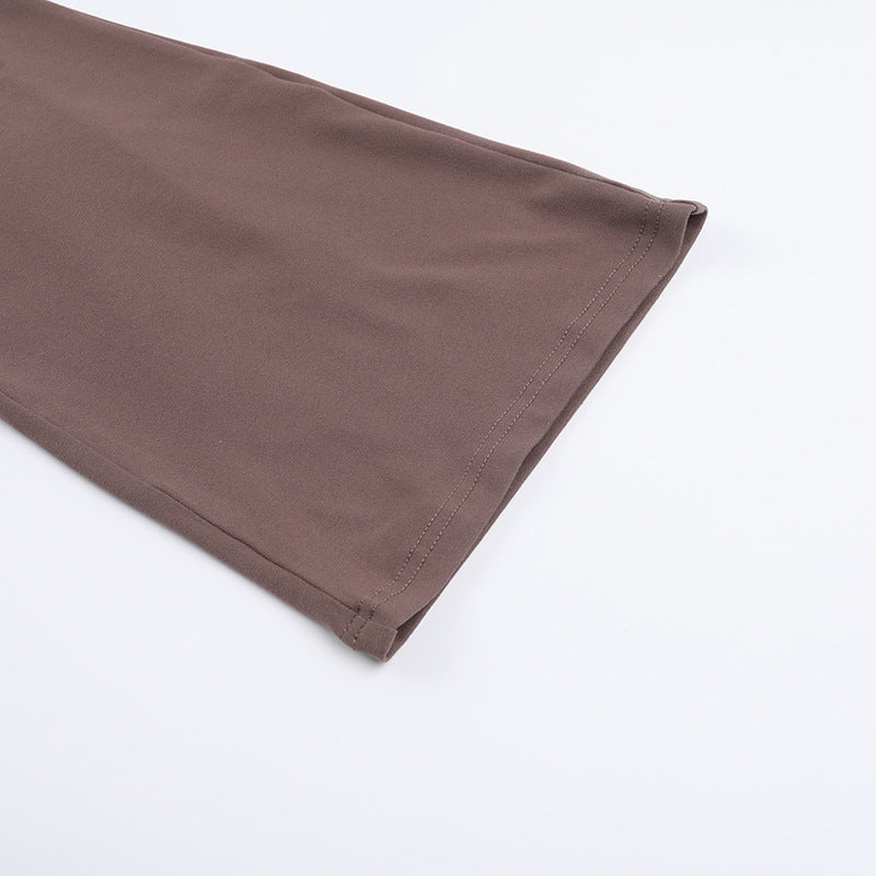 Women Spring Slash Shoulder Lace-Up Crop Top and Two Piece Set 21