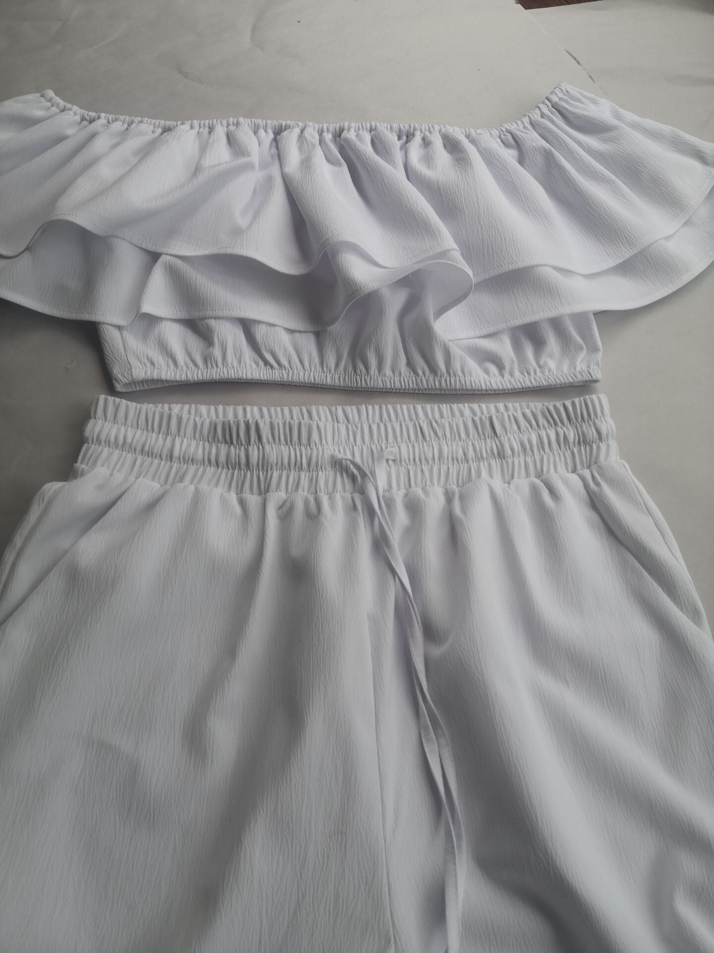 Women Casual Ruffled Top and Pants Two-piece Set 15