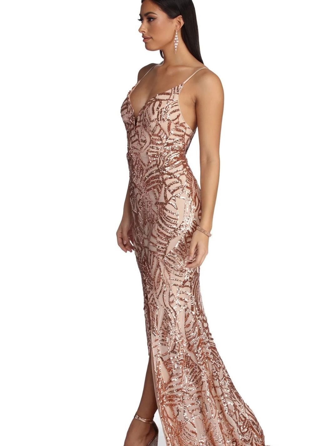 Women Sequin Summer Geometric Sequin Suspender Evening Dress 3