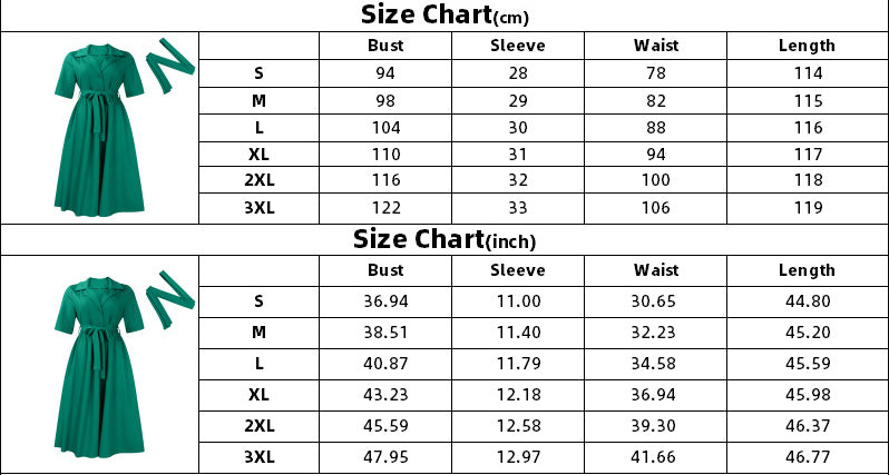 Plus Size Women Summer Short Sleeve Turndown Collar Lace-Up Solid African Dress 11