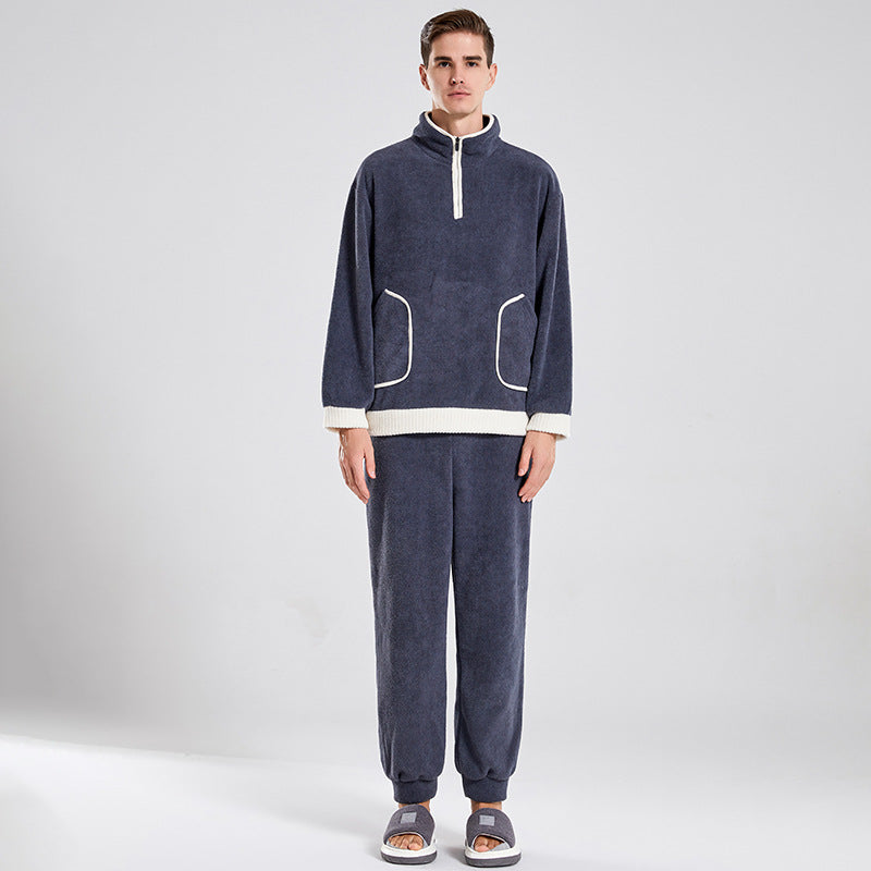 autumn and winter outdoor wear pullover couple home clothesvelvet pajamas for men and women 5