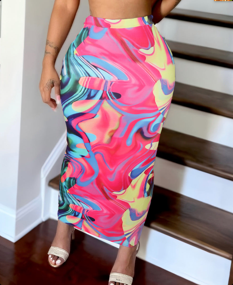 Fashionable Sexy Slim Printed Skirt