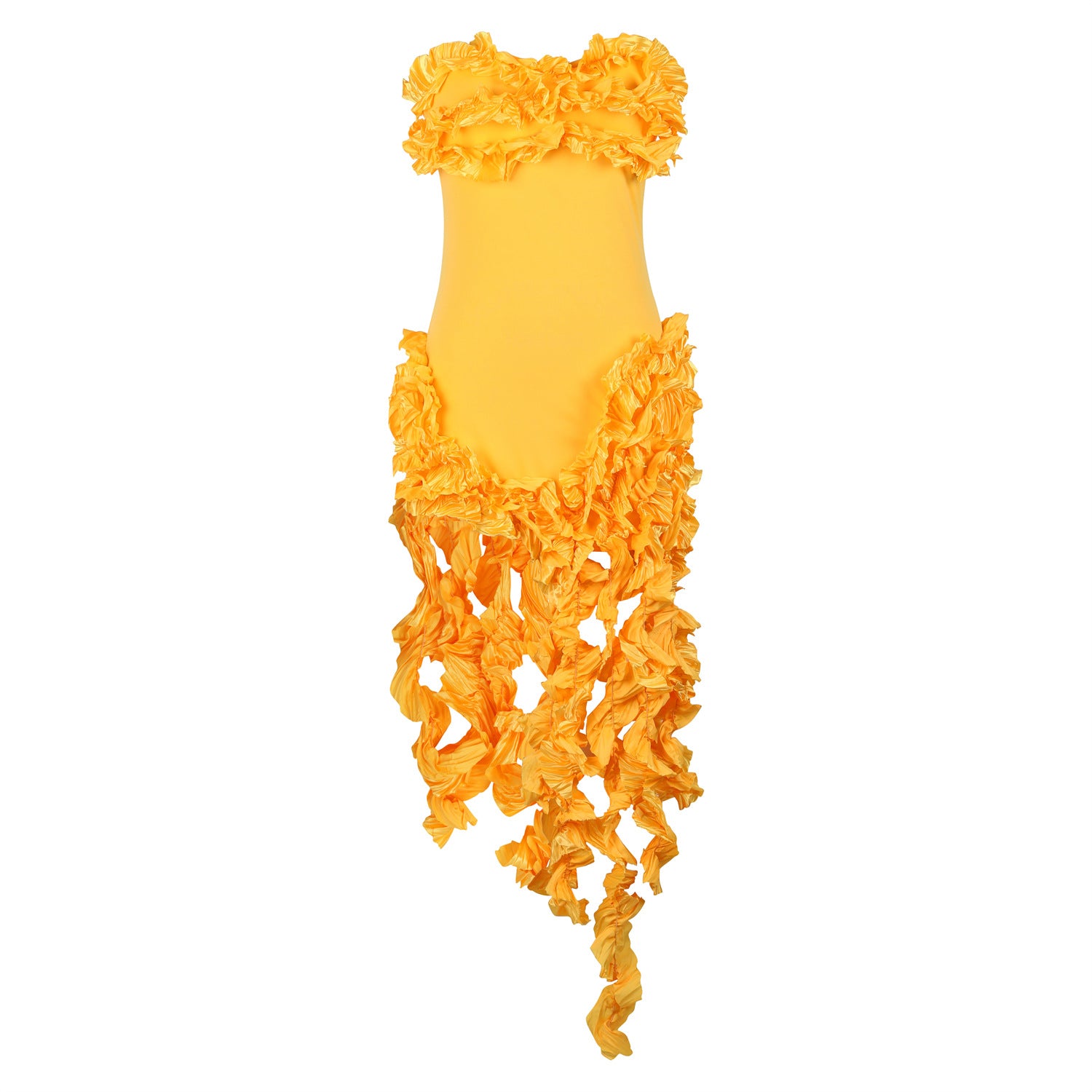 Women's Summer Sexy Strapless Ruffle Tassel Dress 34