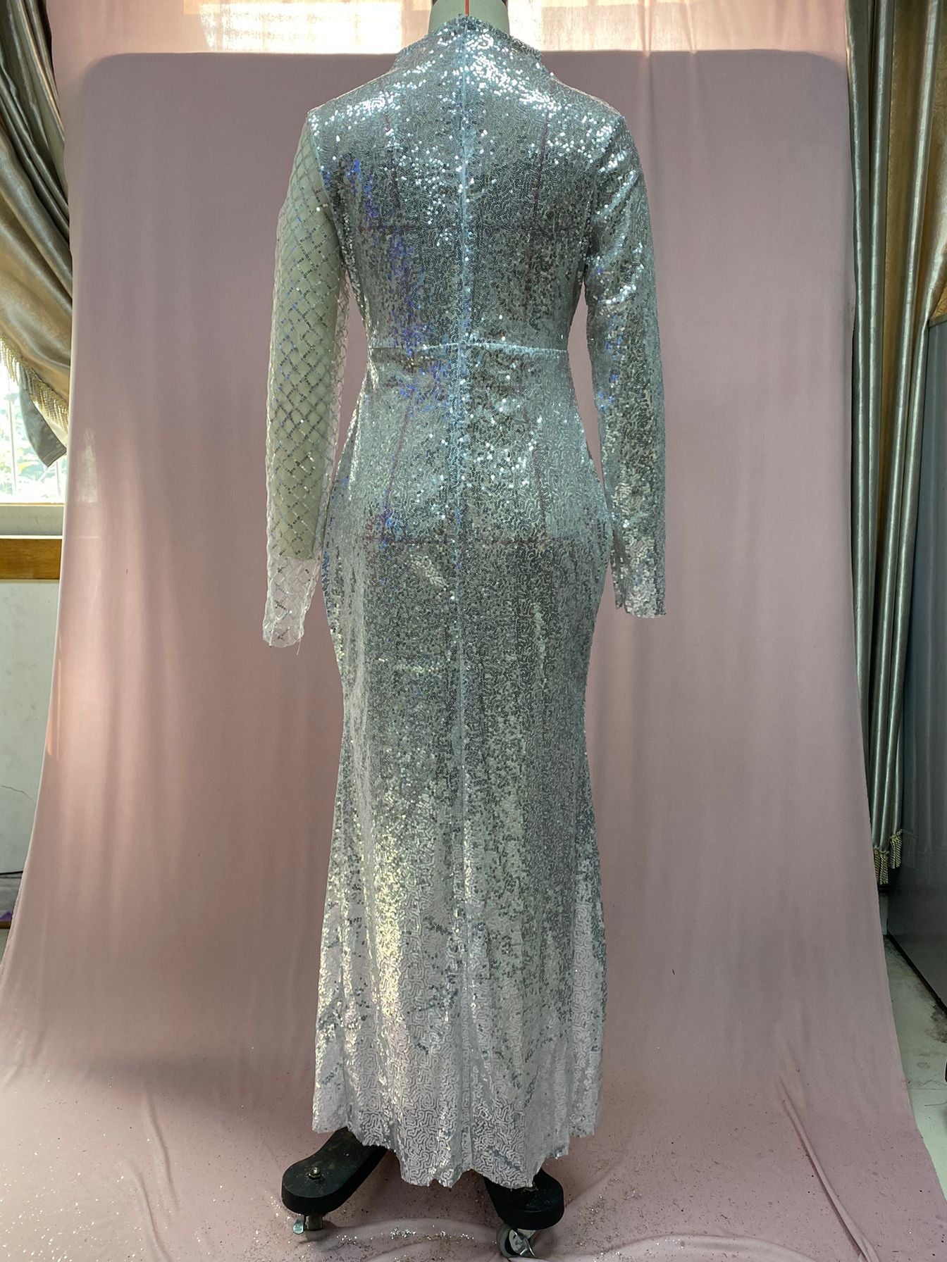 Cutout Off Shoulder Dress Round Neck Slim Chic Sequin Dress Women 10