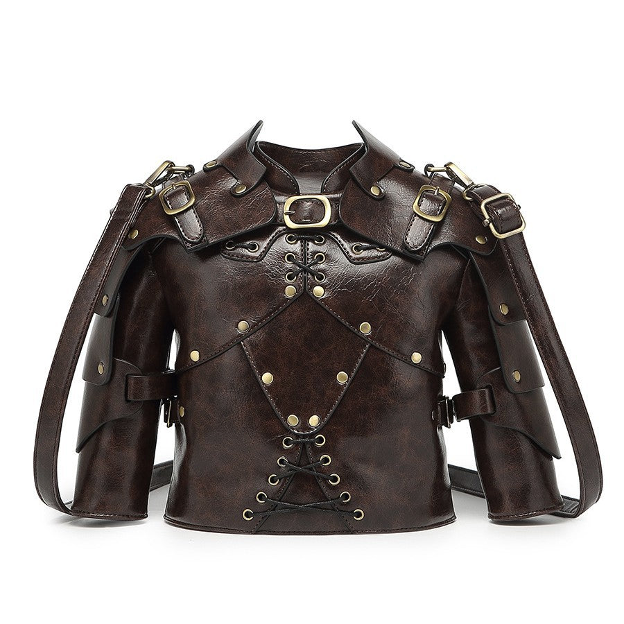 Women retro shoulder helmet armor handbag S crossbody bag 11
