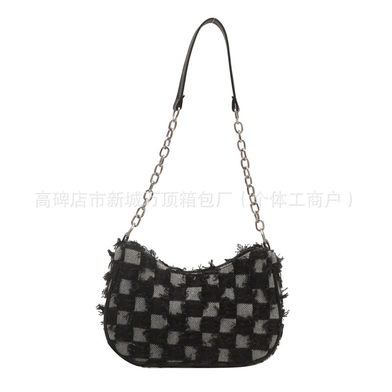 Star Denim Trendy Casual Chain Crossbody Bag 5