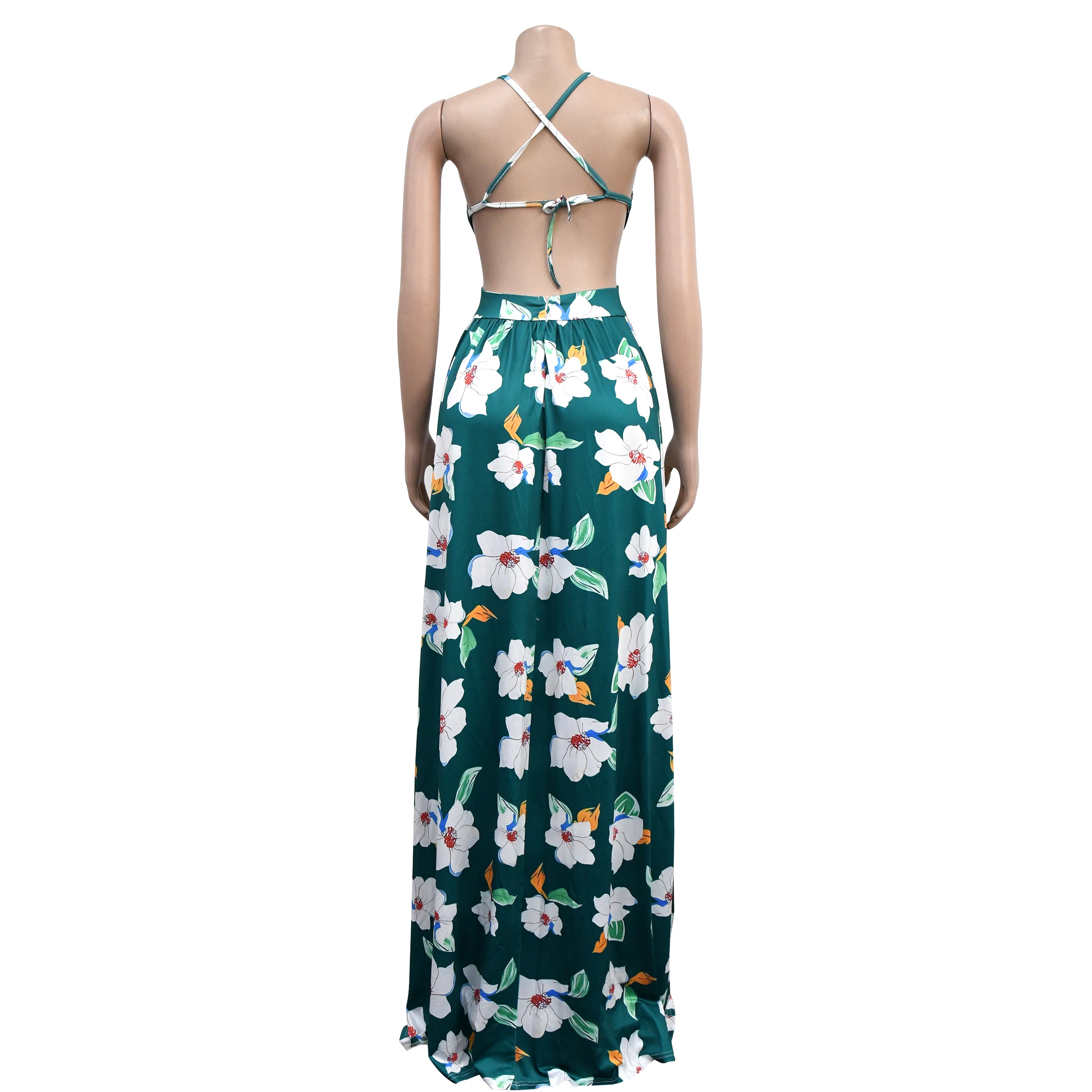 Women Summer Fashion Flower Print Sundress 10