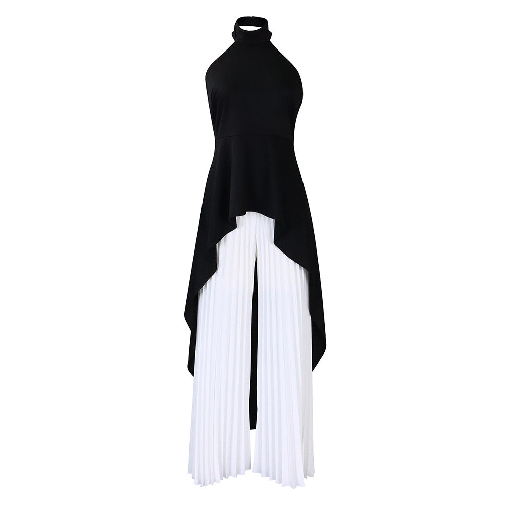 Women Sleeveless Irregular Top and Wide-leg Pants Two-Piece Set 17