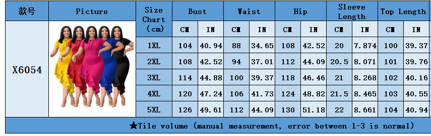 fashion Plus Size women's sexy Casual tie neck ruffle bodycon dress 11