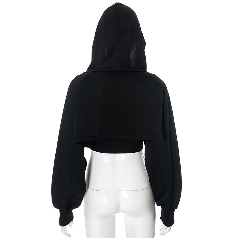 Women Fall and Winter Solid Casual Vest and Long Sleeve Crop Hoodies Two-piece Set 14