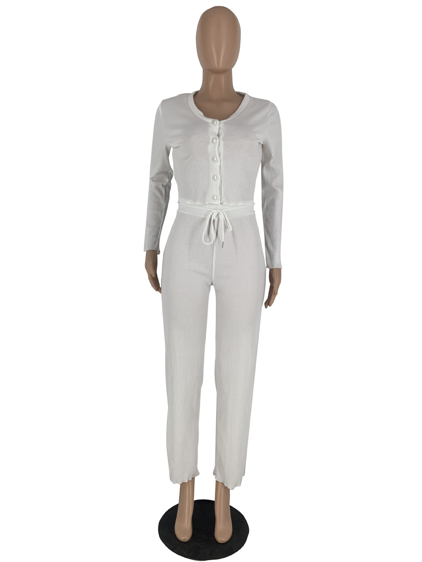 Women Casual V-neck Top and Pant two-piece set 7