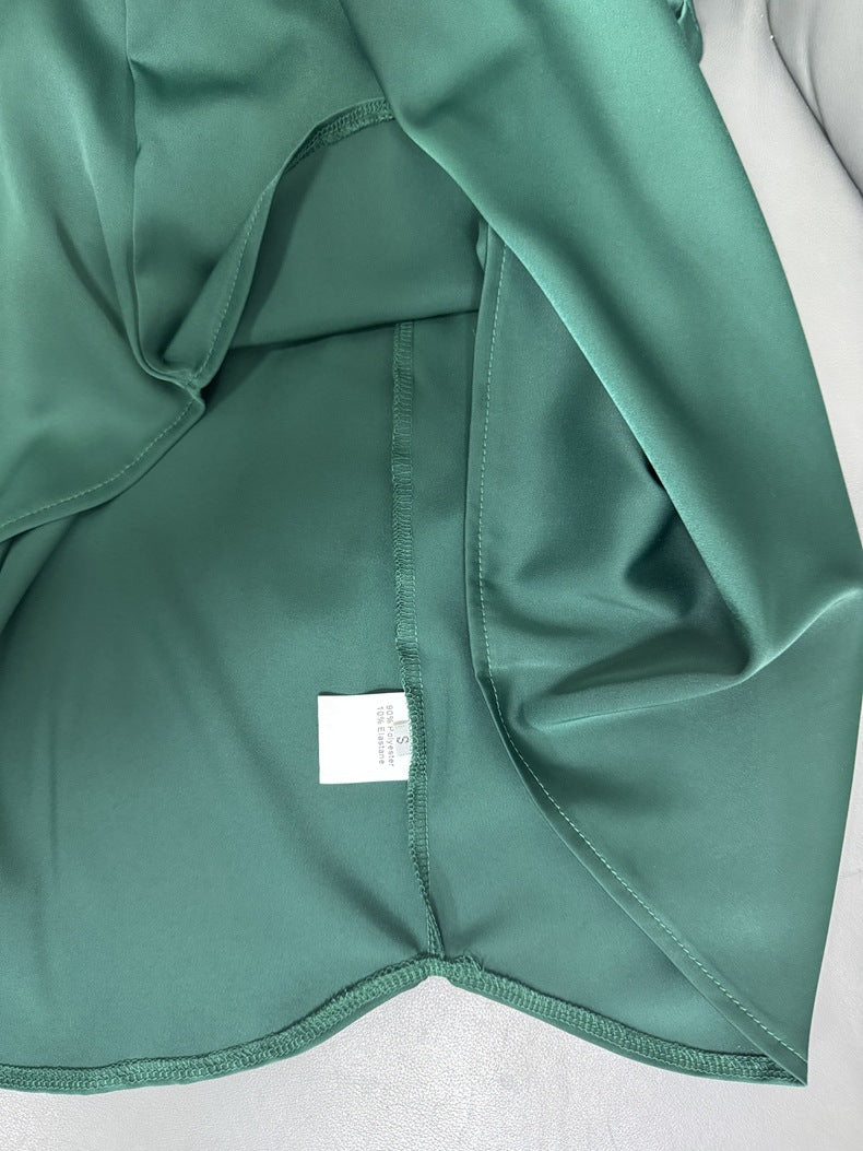 Women Lace-up Waist Short Sleeve Dress 9