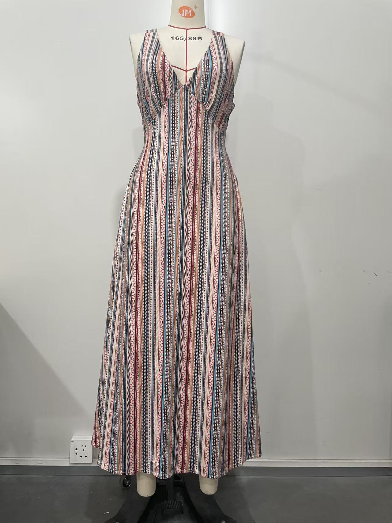 Women Striped Lace-Up Dress 7