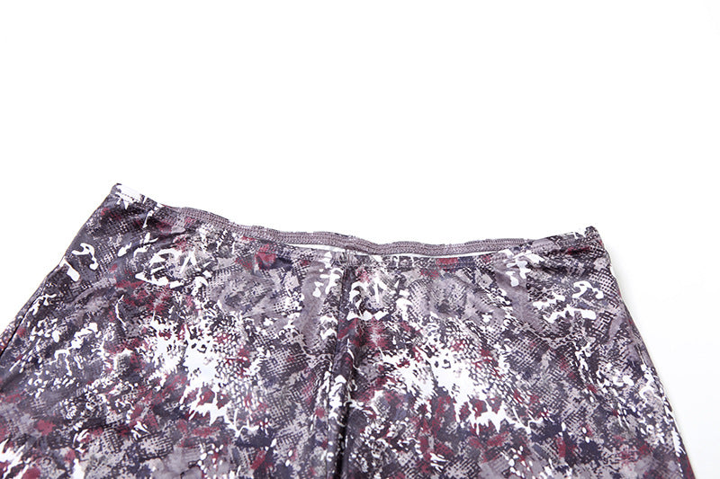 Women summer trendy print sleeveless top and shorts two piece set 15