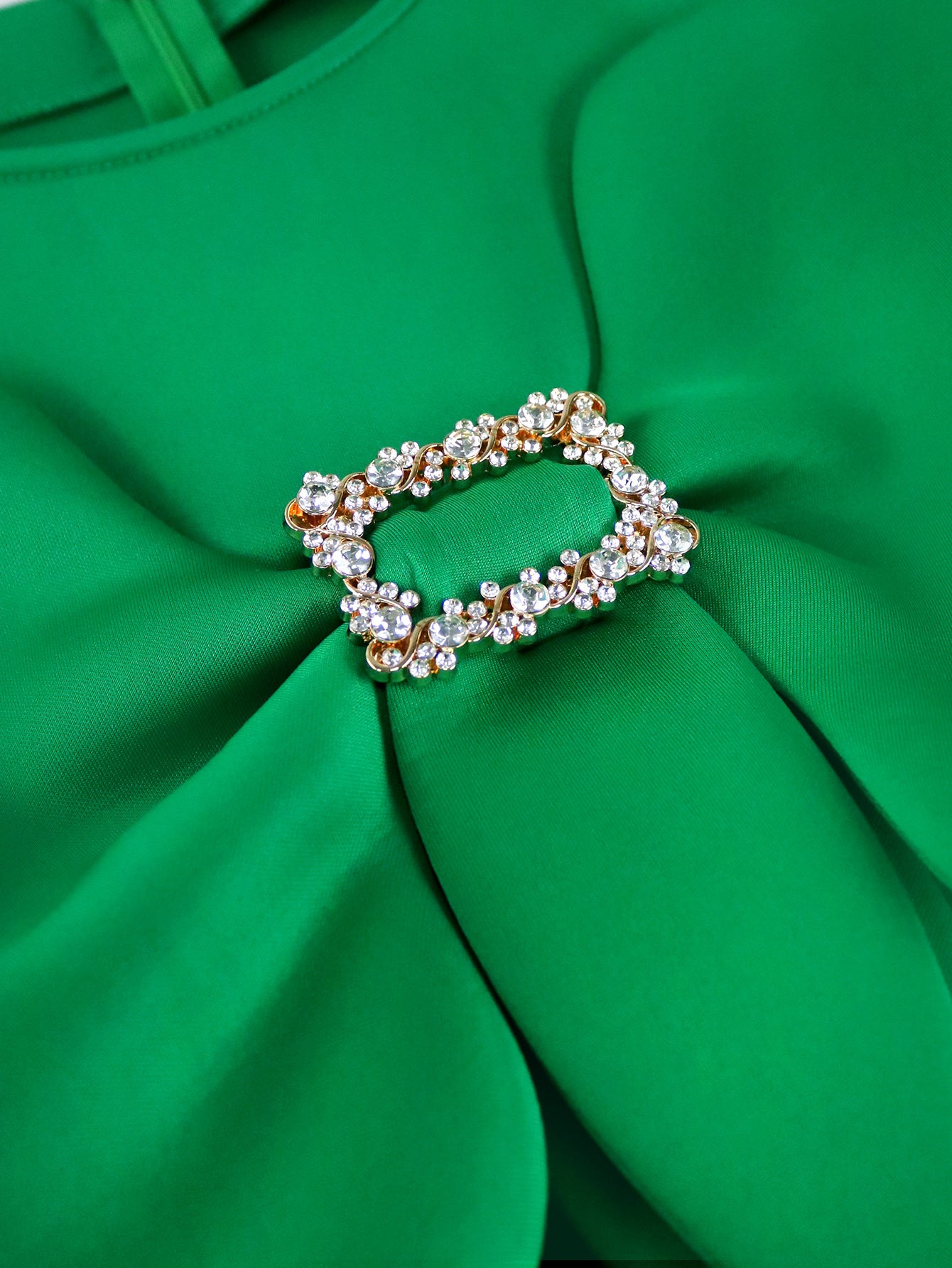 Bow Round Neck Cape Sleeve Formal Party A-Line Dress 6