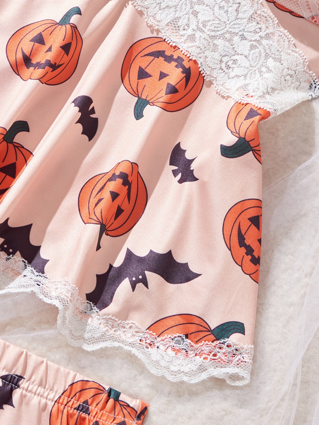 Sexy Lace Patchwork Lingerie Set Print Loungewear Two-Piece Set 5