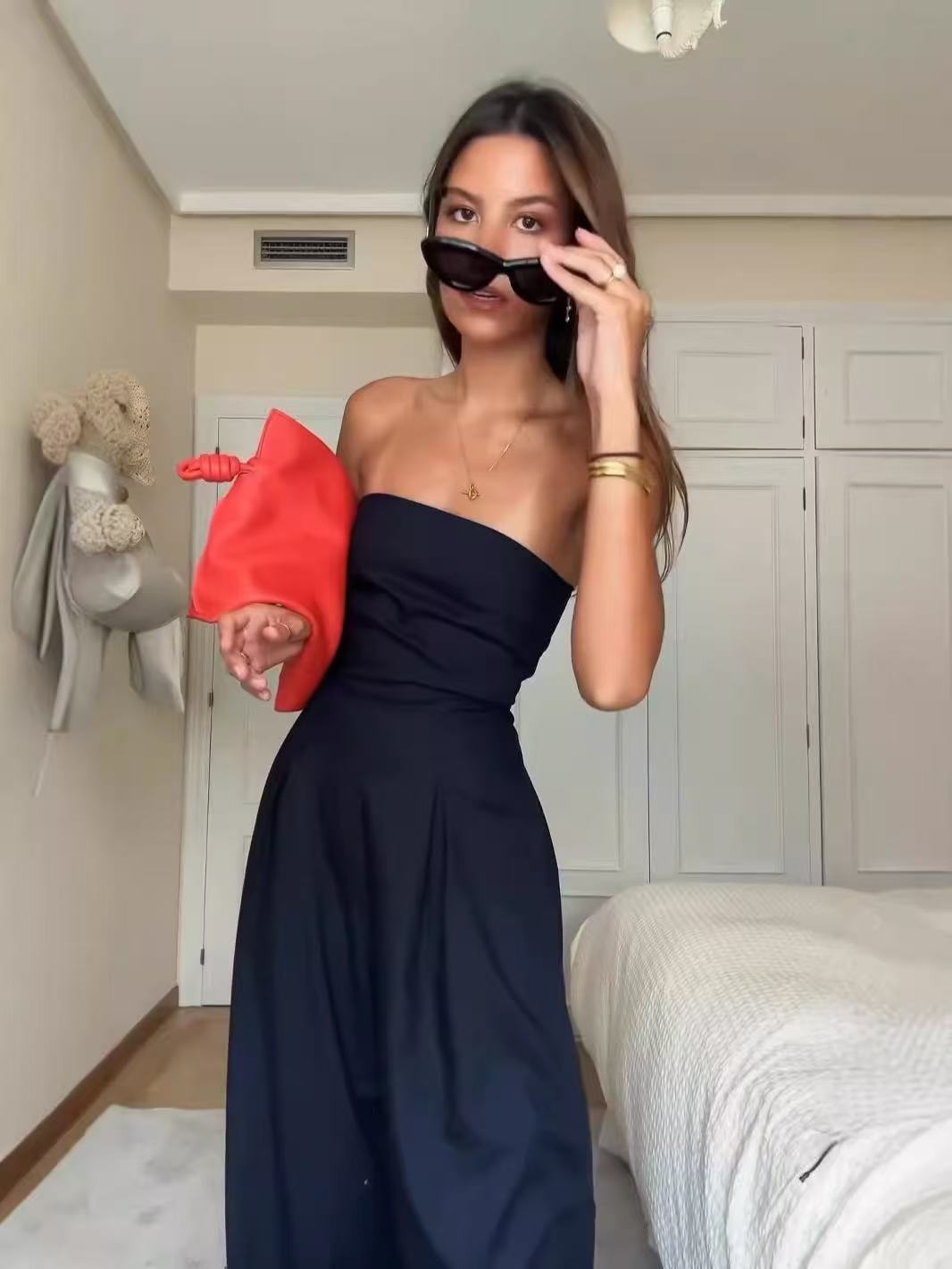 Sexy Strapless Spring and Summer Wide-leg Jumpsuit 5