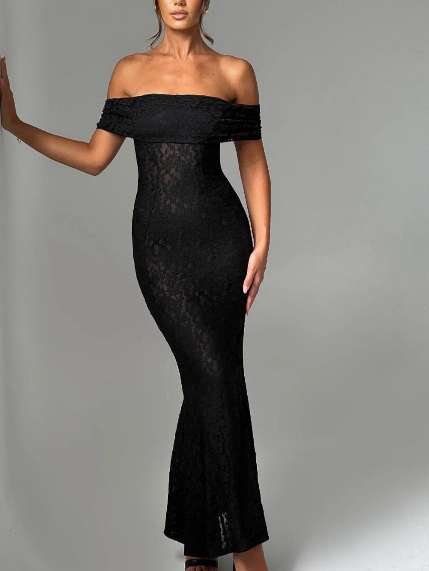 Women sexy floral lace Backless dress 5