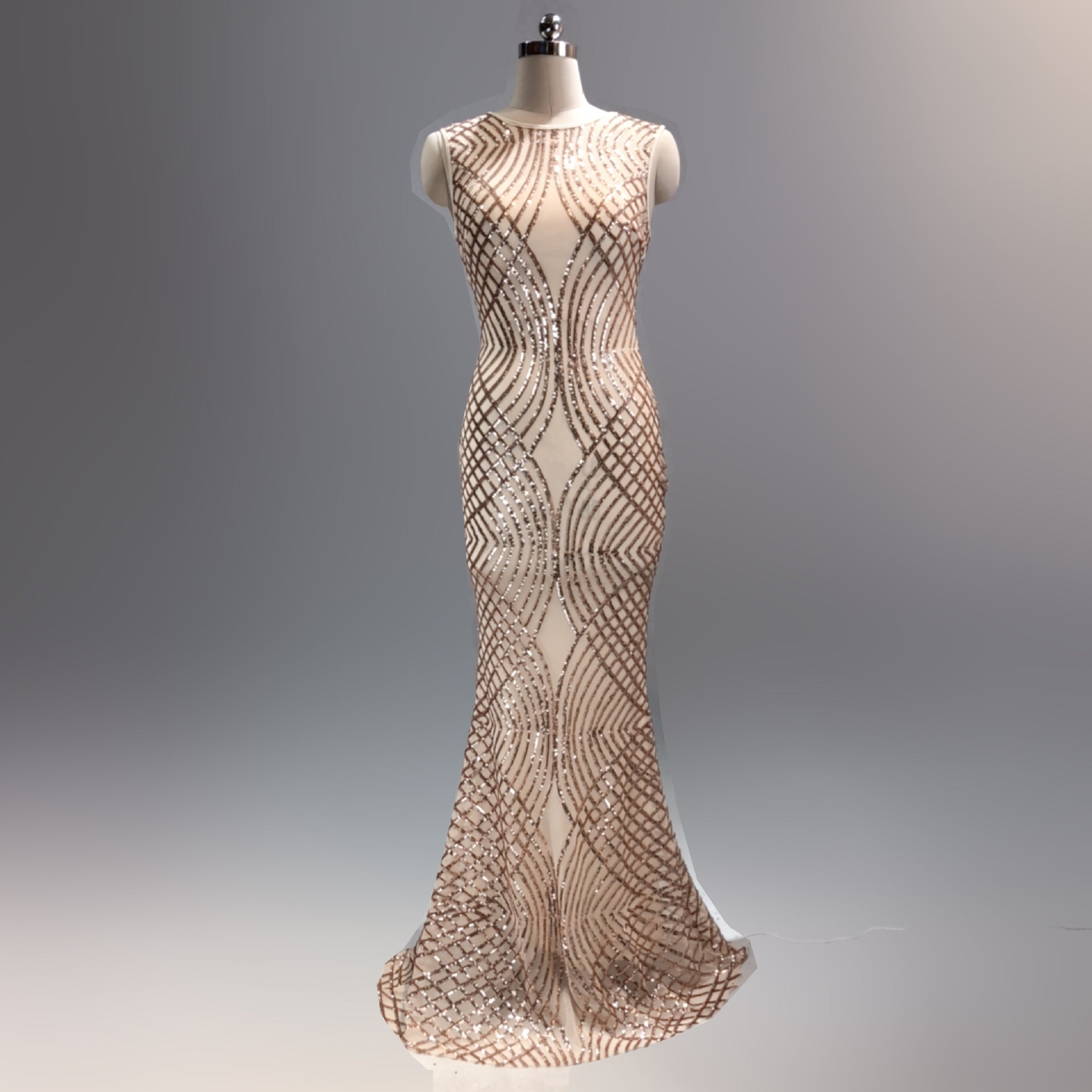 Celebrity matching evening dress sequins fish tail dinner party dress 4