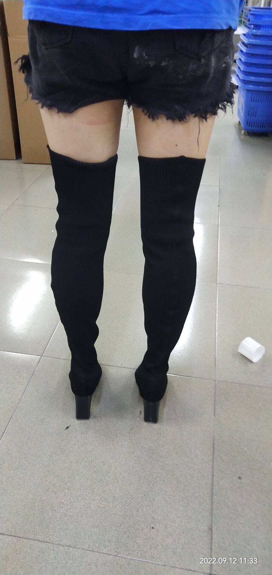 Women autumn and winter knitting stretch wool socks boots 13