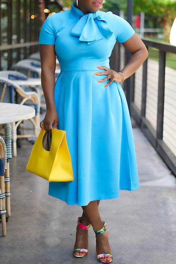 plus size Women Casual Pocket Short Sleeve Dress 6