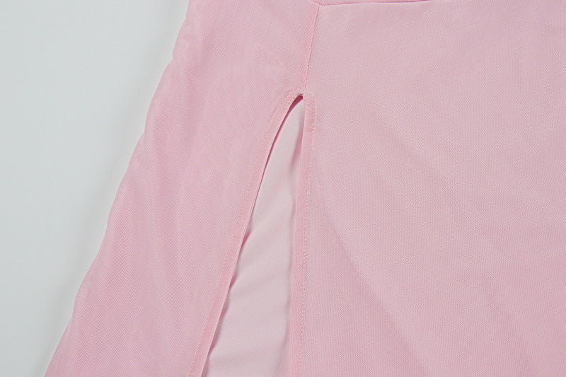 Summer Women's Fashion Chic Sexy Ruffle Strapless Slit Long Dress 17