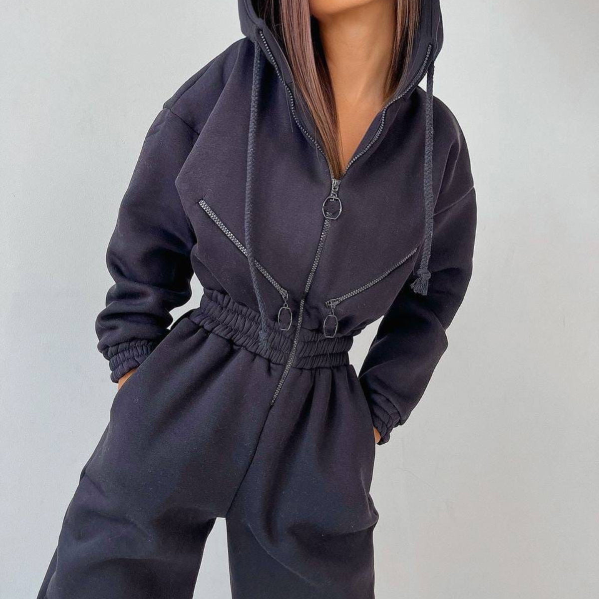 Sports Casual Women's Hooded Jumpsuit 13