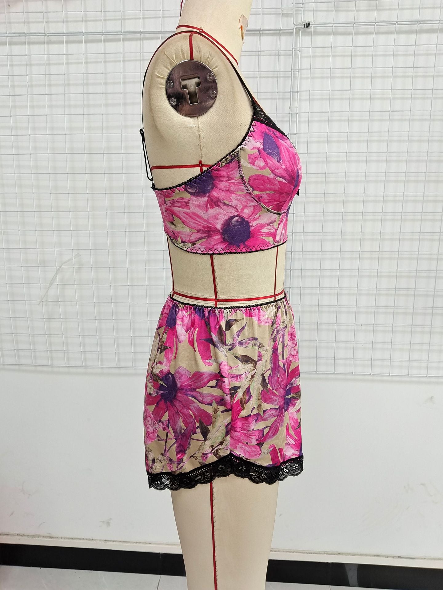 Women'ssexy Lace Straps Pajamas Two-Piece Set Sexy Underwear For Women 9