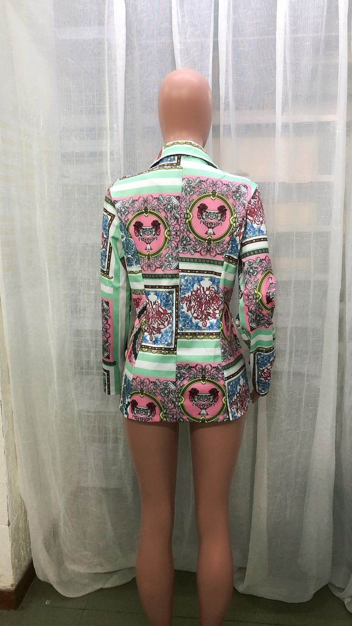 Fall/Winter Long Sleeve Fashion Sexy Print Blazer Jacket 11