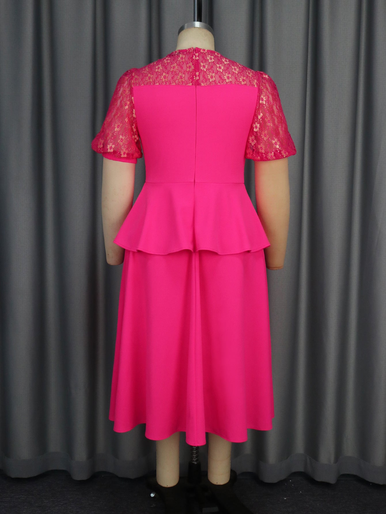 Chic Lace Patchwork Ruffled A-Line Formal Party Dress 7