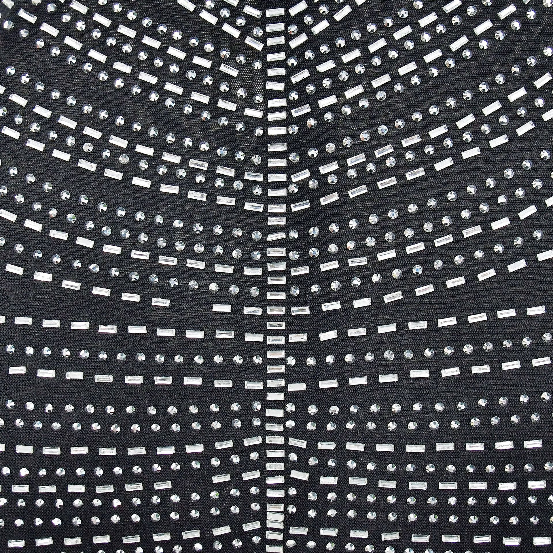 Fashion Women's Solid Color Mesh Beaded Long Sleeve Short Club Dress 25