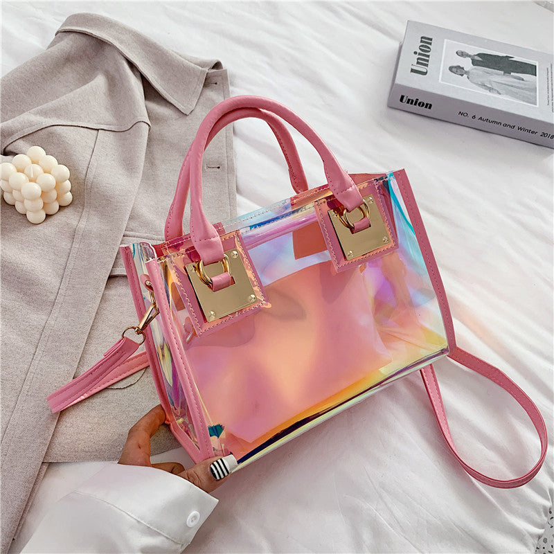 Women's Trendy Transparent Laser Pvc Handbag Crossbody Bag Shoulder Bag 7