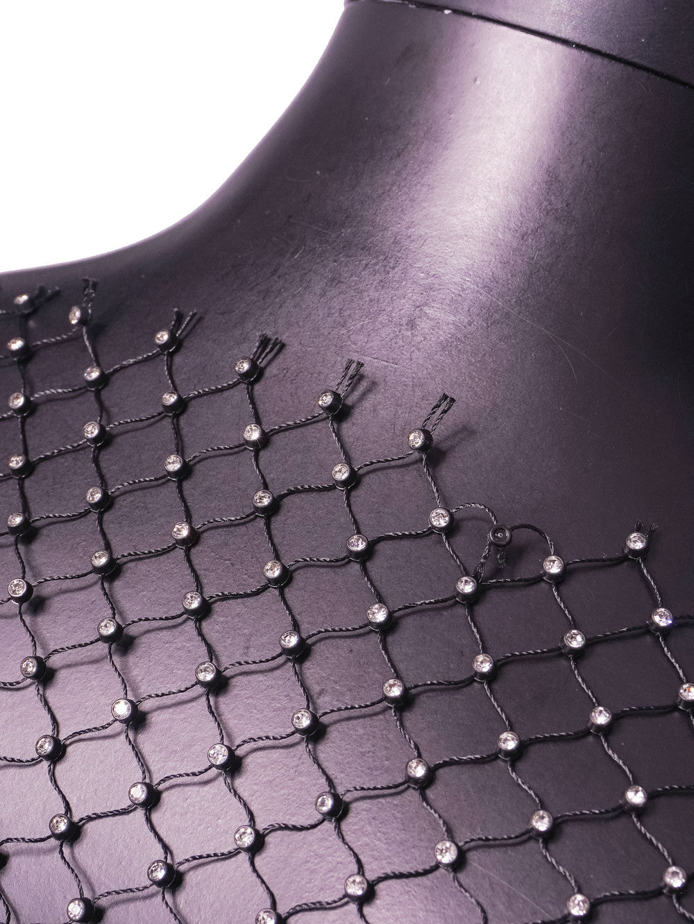 Sexy Diamond Beads Seequins Fishnet See Through Dress 15