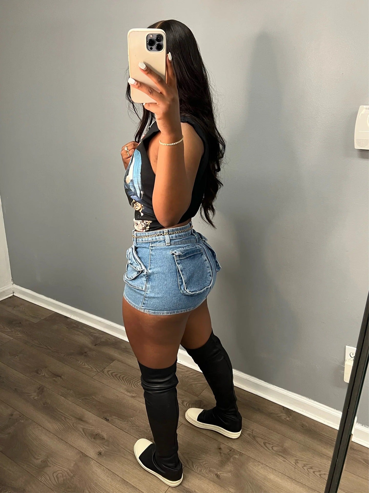 Women Sexy Stretch Denim Mini Skirt 4