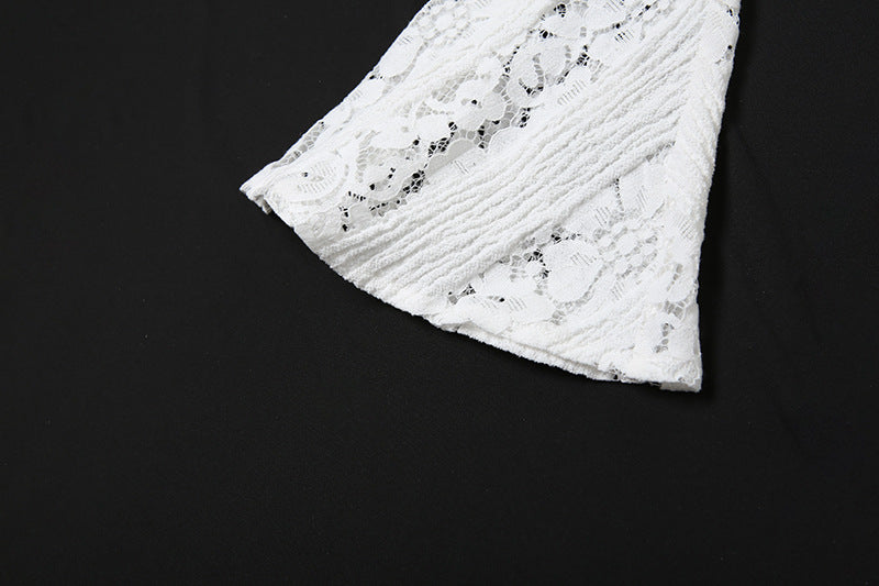 Women Off Shoulder Lace Long Sleeve Bodycon Dress 12