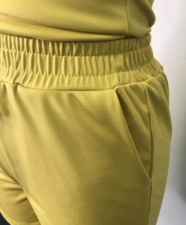 Summer Casual Yellow Vest and Drawstrings Shorts 2PC Set 4