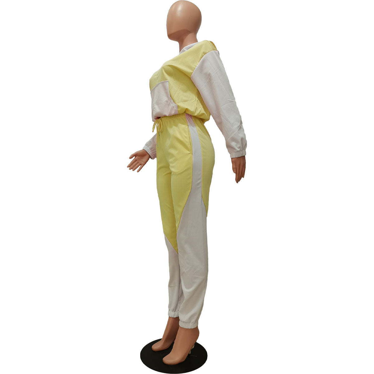 Women'S Patchwork Contrasting Hoodie Sport Casual Two Piece Pants Set 26