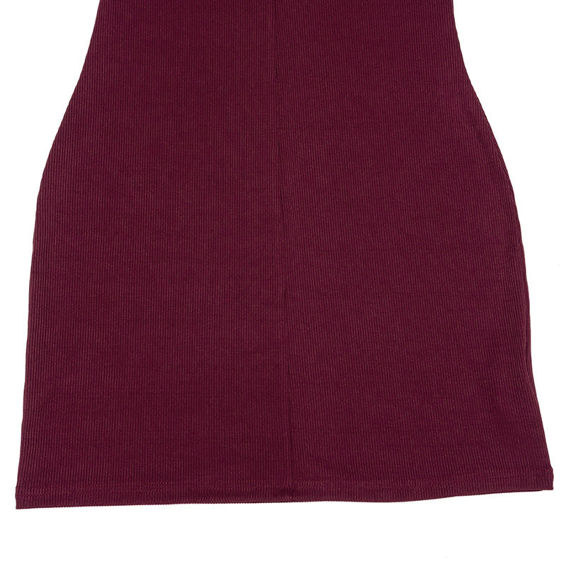 Women Round Neck Cut-Out Knot Long-Sleeved Solid Bodycon Dress 14