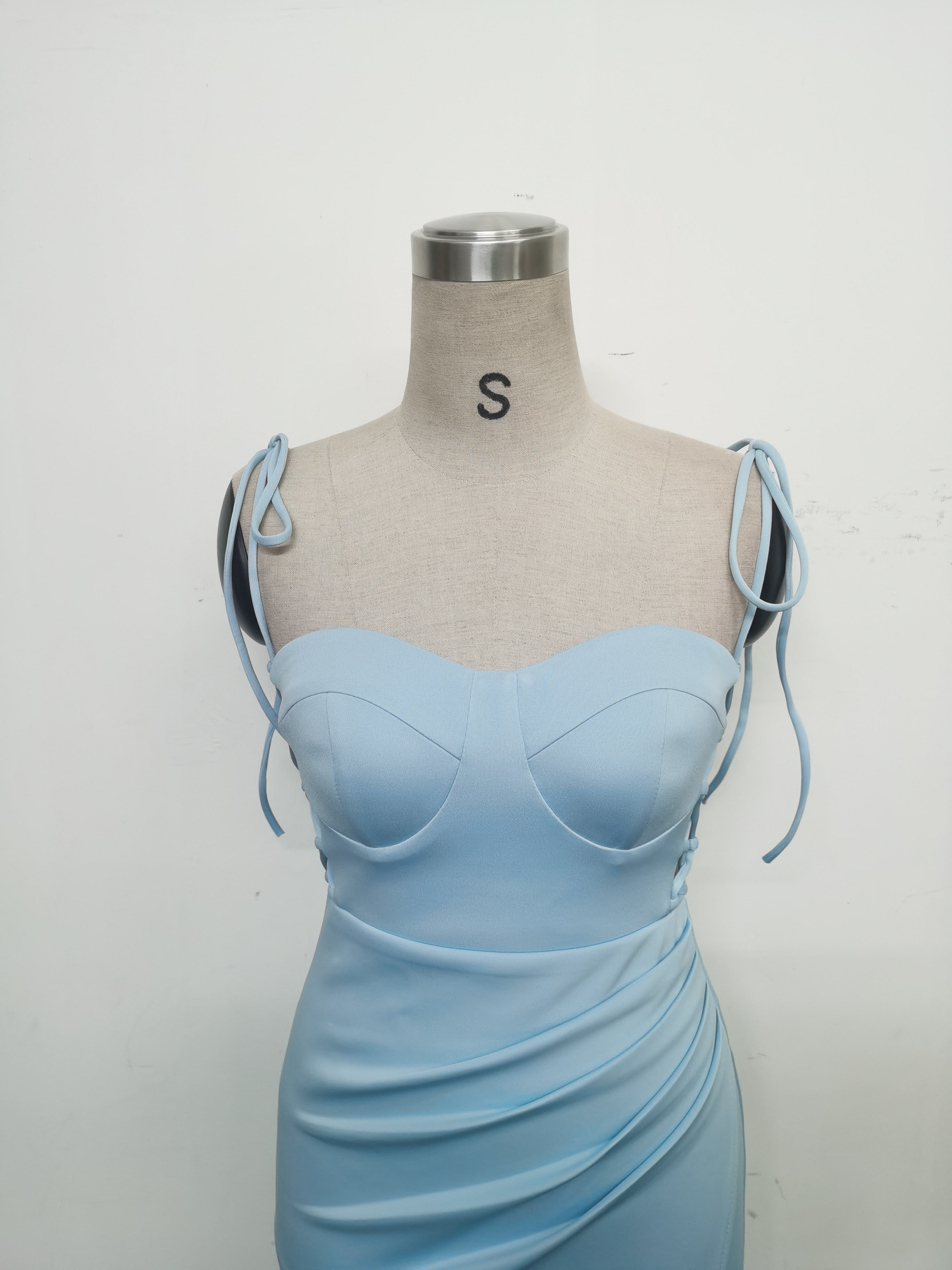 Women Two-way Rope Binding Satin Evening Dress 15