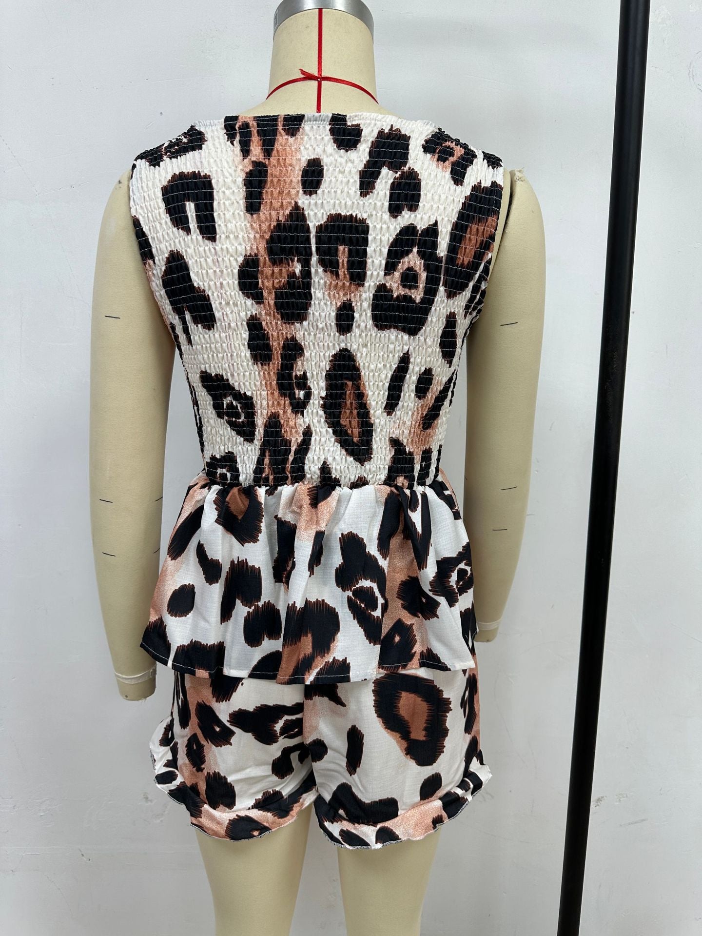 Women Sleeveless Tie Top and Shorts Two Piece Set 11